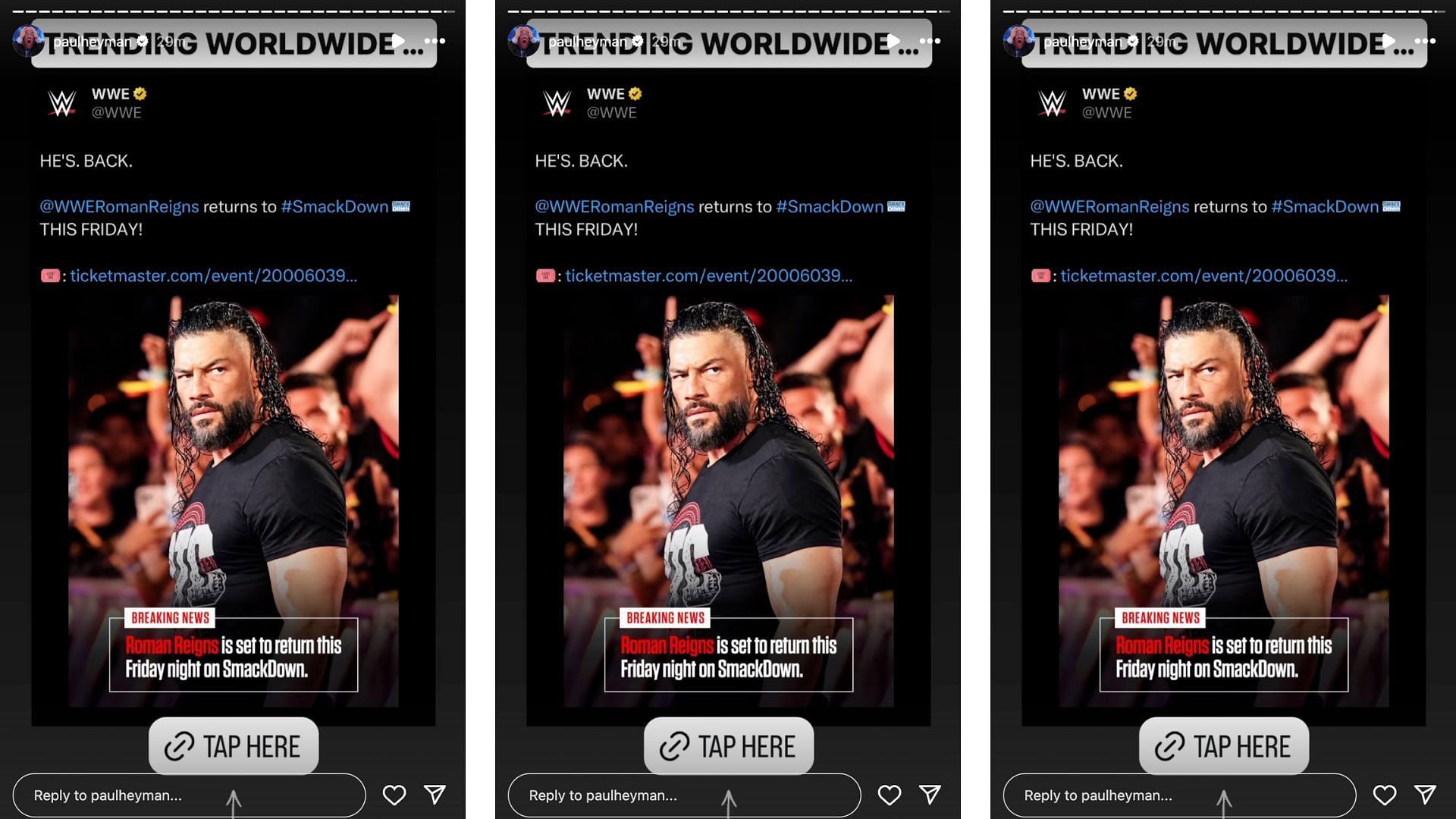 Heyman sends message on Instagram ahead of Roman Reigns' return to SmackDown.